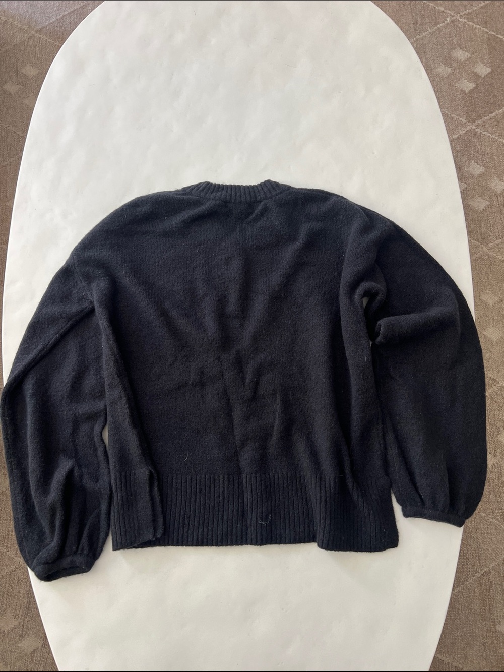 NWT Madewell Black Balloon Sleeve Stretchy Longsleeve Sweater XXS - Picture 2 of 5